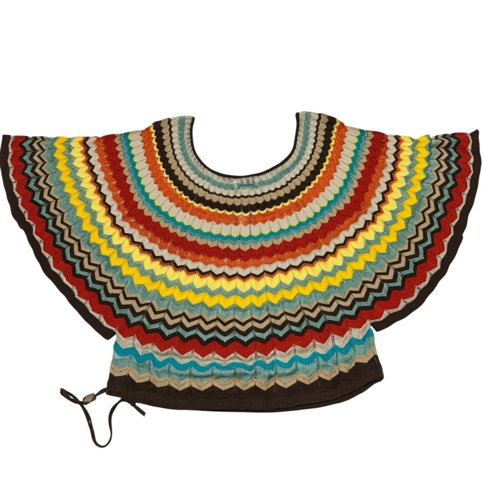 Lucky Brand Sweaters Knit Top Zig Zag Women’s M Batwing Sleeve Boho Hippie Y2K - Picture 5 of 12